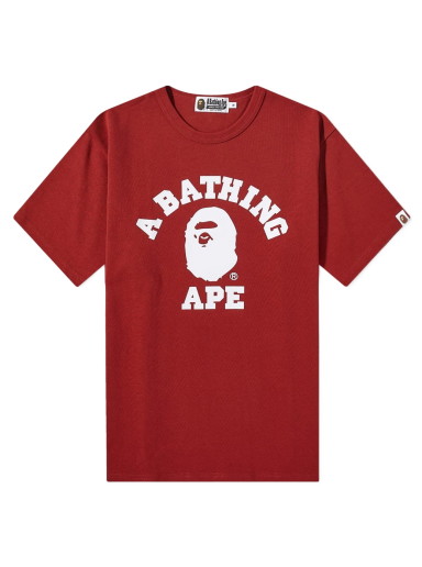 Póló BAPE A Bathing Ape College Heavy Weight Tee 
Piros | 001CSI801001M-RED