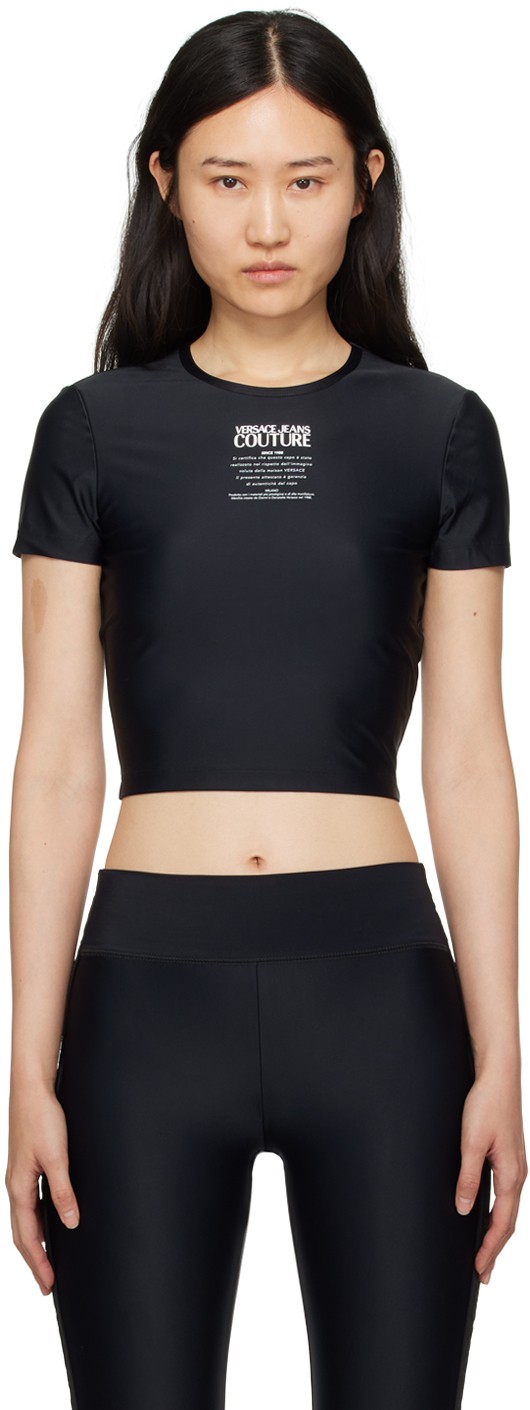 Crop topok Versace Print T-Shirt Fekete | E76HAH602_EJ0128, 0