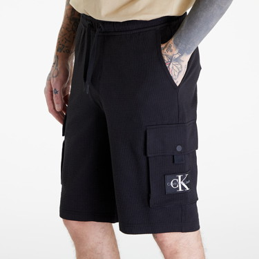 Rövidnadrág CALVIN KLEIN Jeans Texture Hwk Shorts Black Fekete | J30J325136 BEH, 3