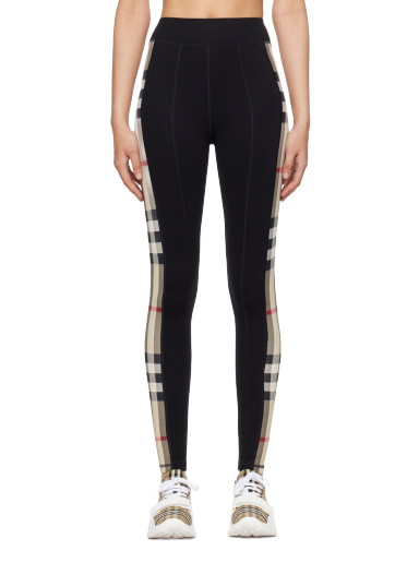 Leggings Burberry Check Panel Leggings Fekete | 8072124