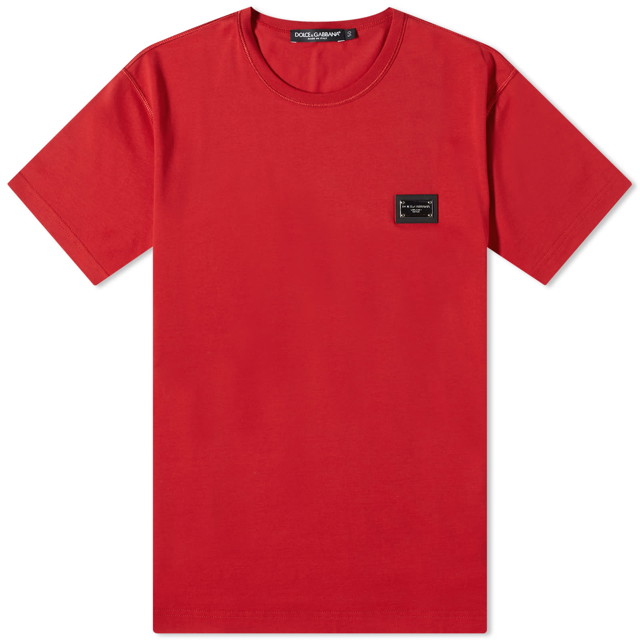 Póló Dolce & Gabbana Plate Crew Neck T-Shirt Red 
Piros | G8PT1TG7F2I-R2254