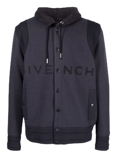 Dzsekik Givenchy Hooded Embroidered Varsity Jacket Sötétkék | BM00R64YAD 410