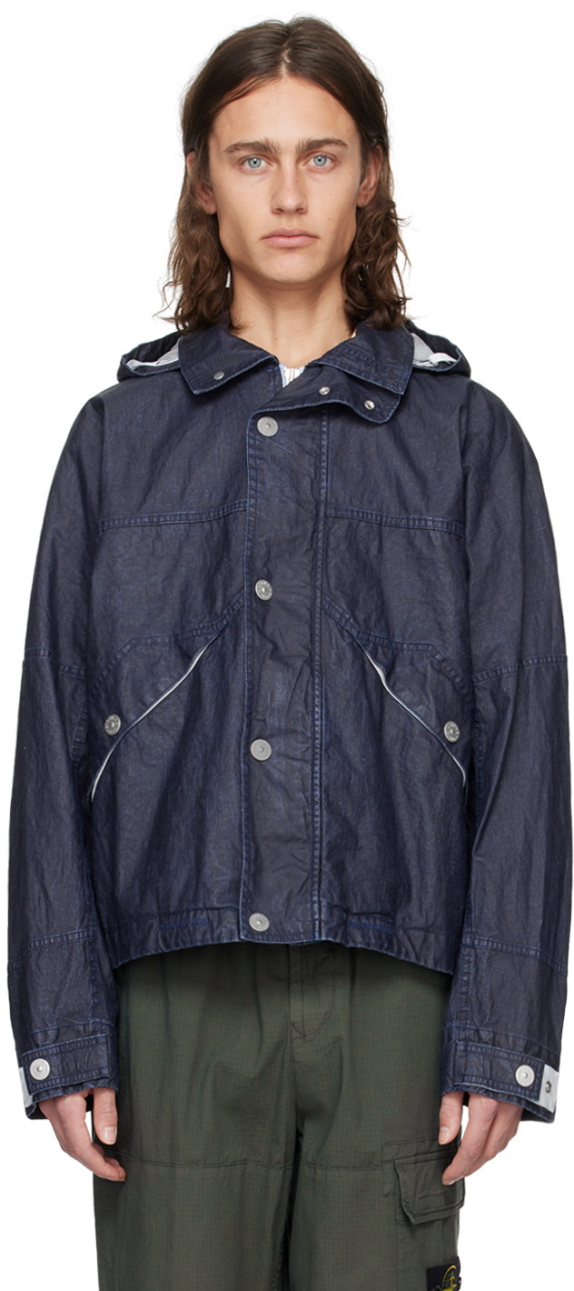 Navy Detachable Hood Jacket