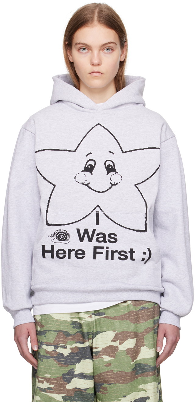 Sweatshirt Online Ceramics Happy Star Hoodie Szürke | Happy Star