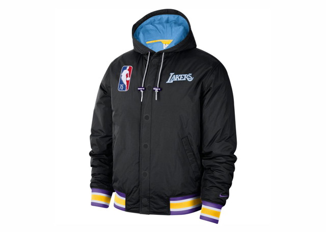 Dzsekik Nike NBA Los Angeles Lakers Courtside Jacket Black/Coast/Amarillo/Field Purple Fekete | DB1988-010