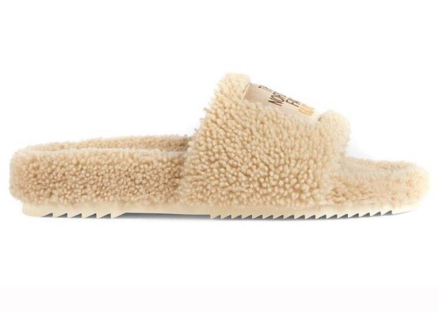 Sneakerek és cipők Gucci The North Face x Merino Wool Slides Beige (Women's) Bézs | 679948 DEB00 9556