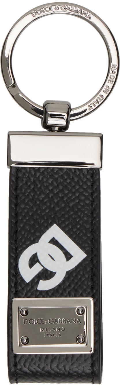 Kulcstartók Dolce & Gabbana Black Logo Plaque Keychain Fekete | BP1371AG256