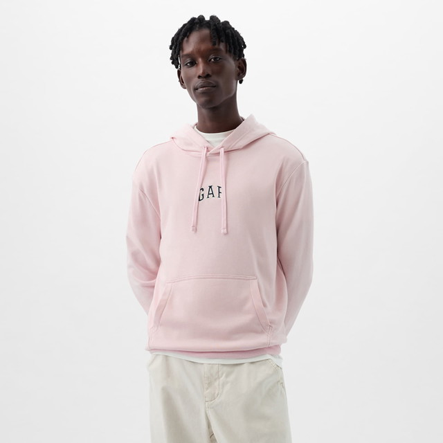 Sweatshirt GAP French Terry Pullover Mini Logo Hoodie Light Peony Rózsaszín | 868455-01