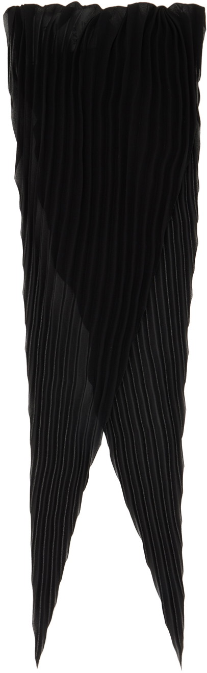 Black Pleated Diamond Scarf