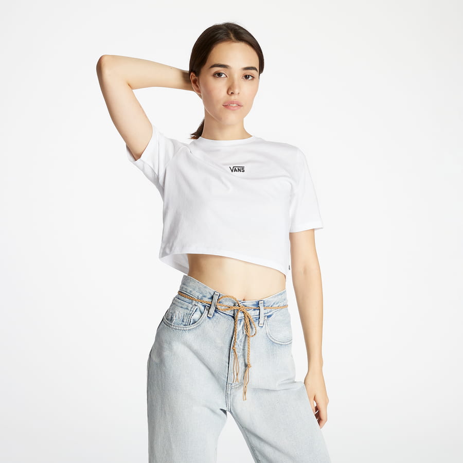 Crop topok Vans Flying V Crop Crew Sport T-Shirt Fehér | VN0A54QUWHT, 0