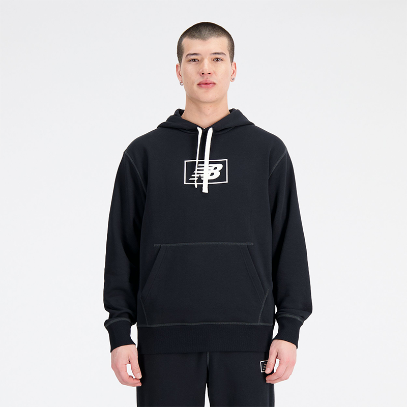 Sweatshirt New Balance Hoodie Fekete | MT33508BK, 0