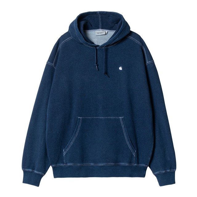 Sweatshirt Carhartt WIP Hooded Cobalt Sweatshirt Navy garment dyed Sötétkék | A241014_77_GD