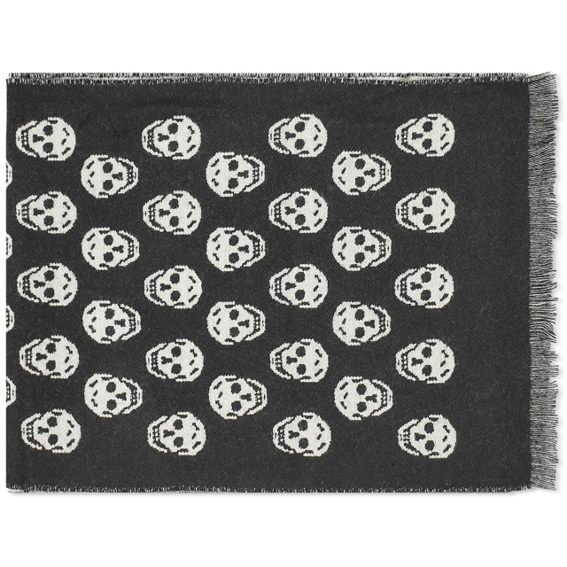 Sálak és kendők Alexander McQueen Reversible Wool Skull Scarf Fekete | 6244254200Q-1078