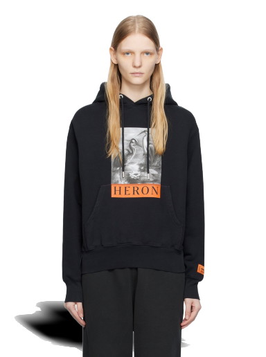 Sweatshirt HERON PRESTON Graphic Hoodie Fekete | HWBB024C99JER0041010