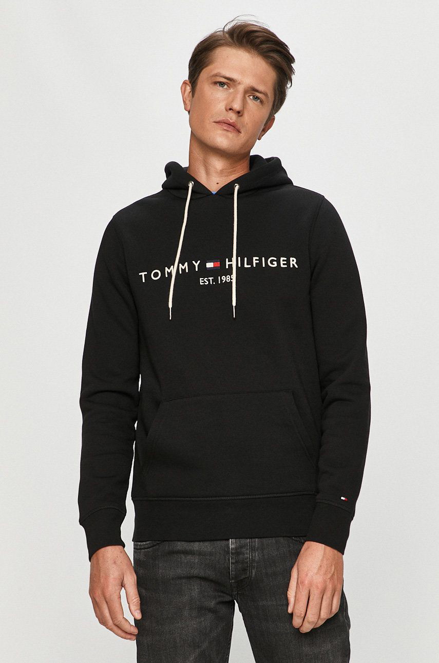 Sweatshirt Tommy Hilfiger Hoodie Logo Fekete | MW0MW10752, 0