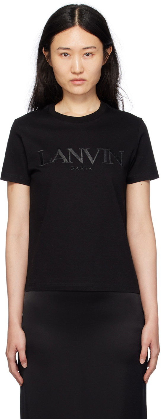 Póló LANVIN Embroidered T-Shirt Fekete | RW-TS0030-J208-P24