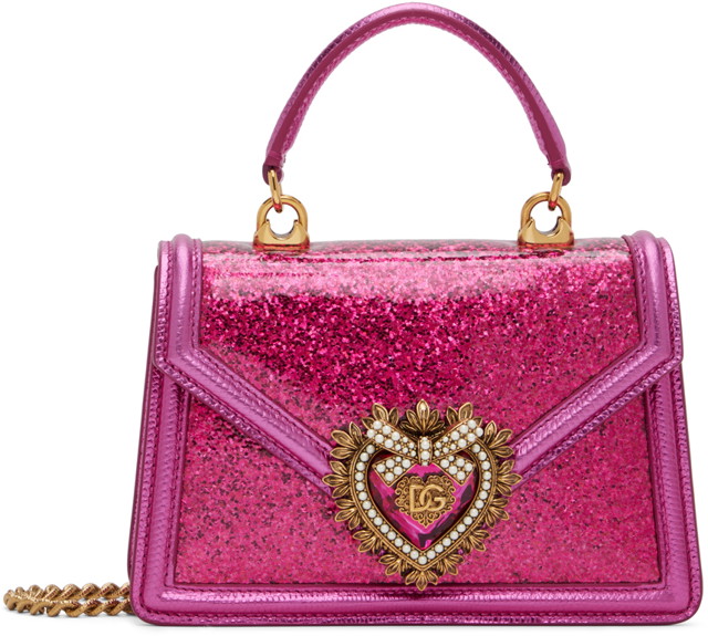 Kézitáskák Dolce & Gabbana Pink Small Devotion Top Handle Bag Rózsaszín | BB6711 AP299