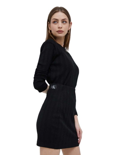 Szoknya CALVIN KLEIN Cotton Stretch Side Button Skirt Fekete | J20J221439