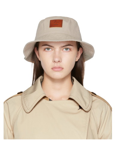 Kalapok Acne Studios Leather Patch Bucket Hat Bézs | C40234-