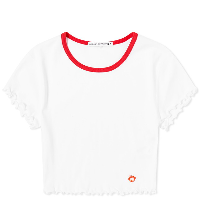 Póló Alexander Wang Lettuce Hem Crew Neck Baby T-Shirt Fehér | 4CC1241429-100