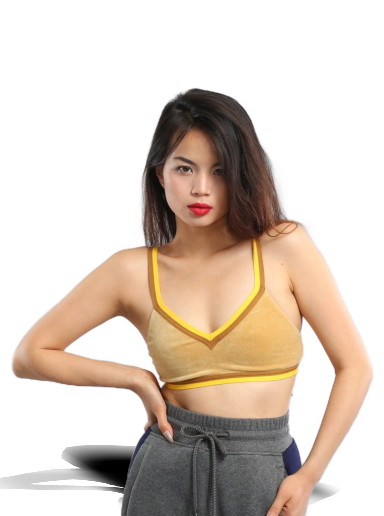 V-Neck Velour Crop Top