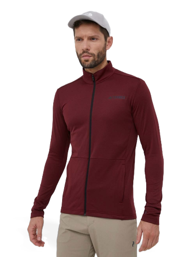 Dzsekik adidas Performance TERREX Multi Zip Front Fleece Jacket Burgundia | HN5469