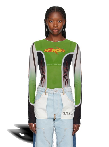 Póló HERON PRESTON Gothic Bodysuit Zöld | HWDD021F23FAB0011015