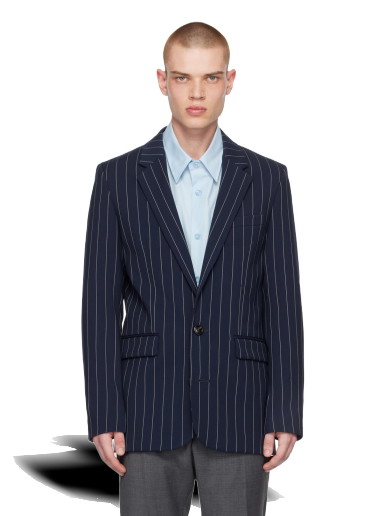 Kabátok AMI Pinstripe Blazer Sötétkék | HBV002.WV0006