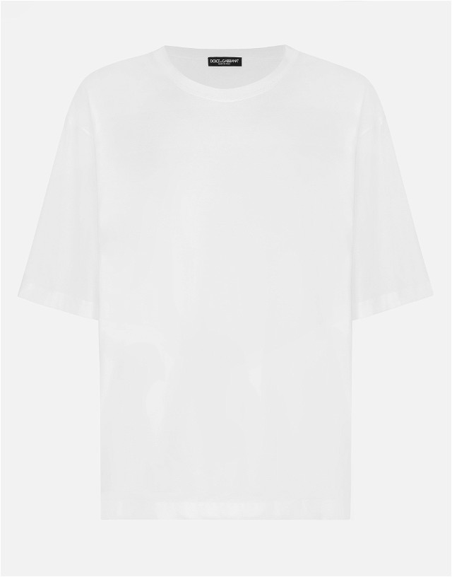 Póló Dolce & Gabbana Blanco Short-sleeved Jersey T-shirt With Angel Print Fehér | I8ANTMG7K9TW0800