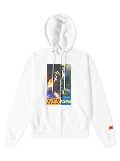 Sweatshirt HERON PRESTON Regular Split Hoodie Fehér | HMBB021F21JER0010122