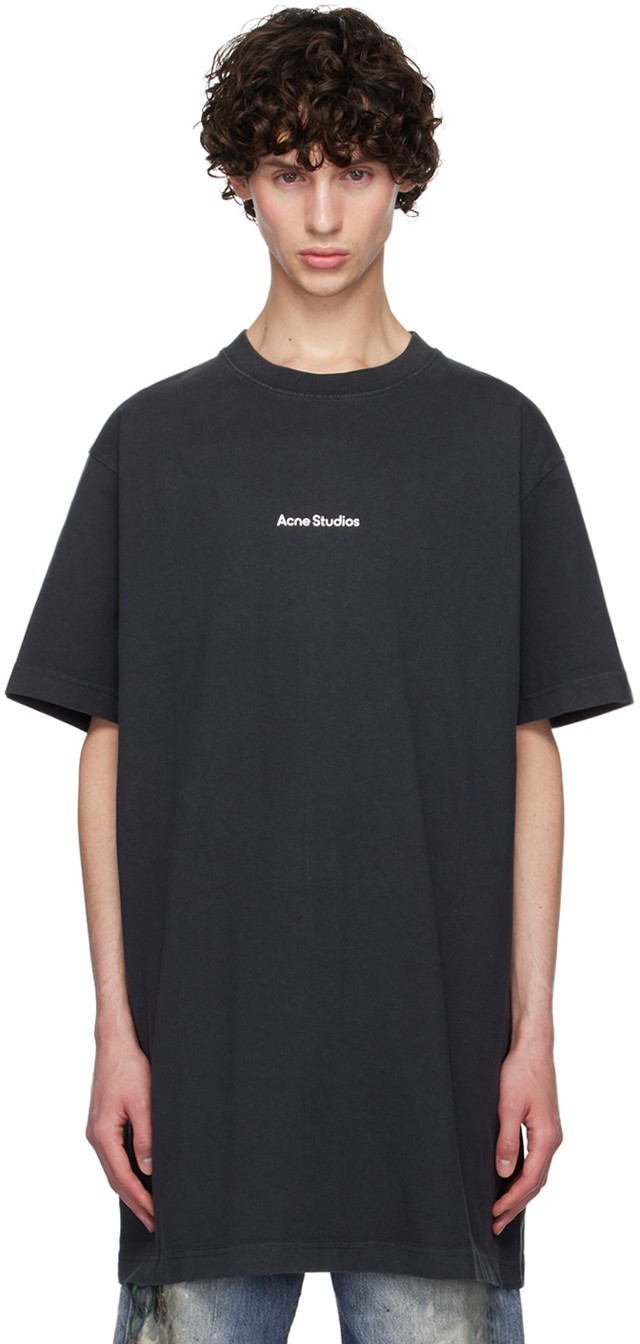 Póló Acne Studios Black Printed T-Shirt Fekete | C20008-