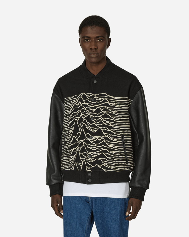 Dzsekik Pleasures Joy Division Unknown Varsity Jacket Black Fekete | P24JD008 BLACK