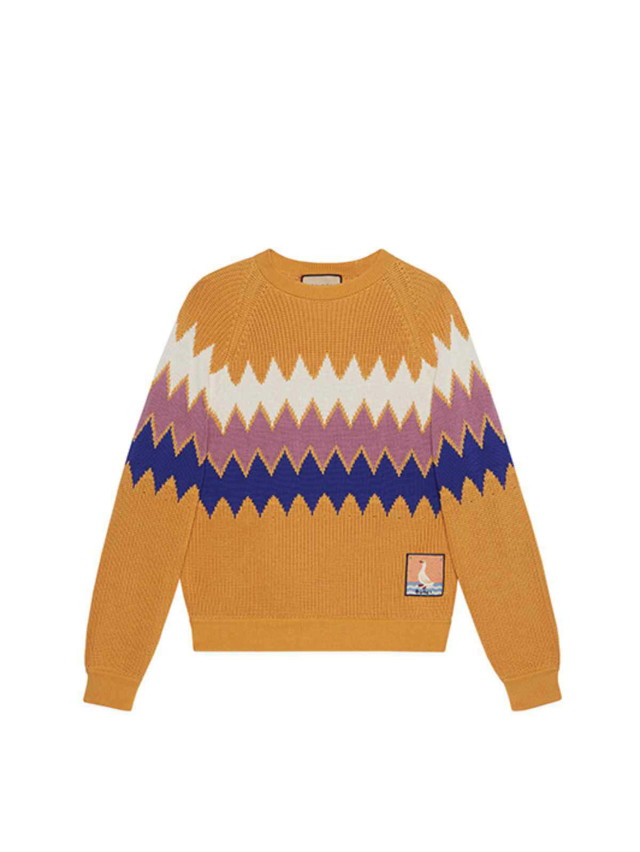 Pulóver Gucci Stripe Pattern Sweater Orange Multi 
Narancssárga | 705801 XKCIY 7528