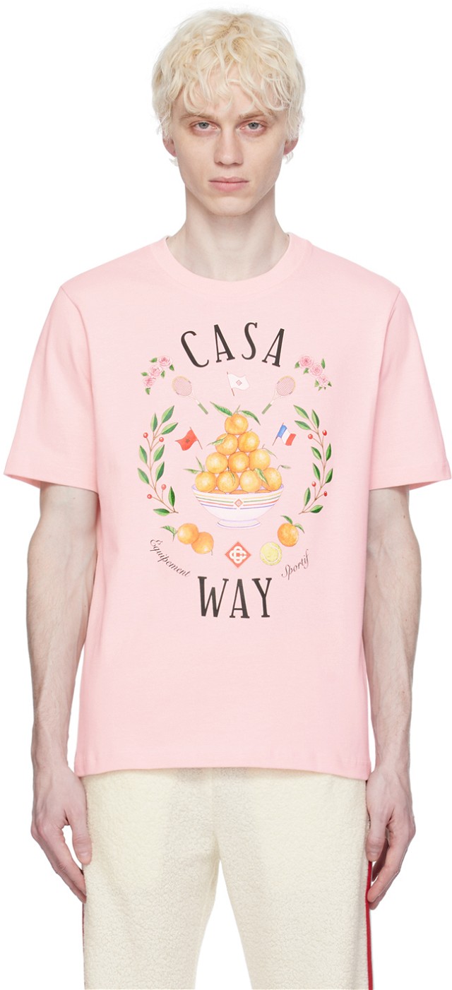 Póló Casablanca SSENSE x 'Casa Way' T-Shirt Rózsaszín | MPS24-JTS-001-20