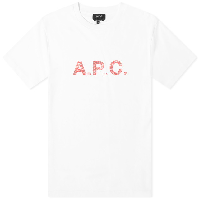 Póló A.P.C. James Paisley Logo T-Shirt Fehér | COEIO-H26347-WRD