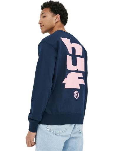 Sweatshirt HUF Megablast Crewneck Sweatshirt Sötétkék | pf00535