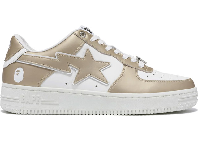 Sneakerek és cipők BAPE A Bathing Ape Bape Sta #4 Beige Bézs | 1J80-191-053-BEI/001FWJ801053I-BEI