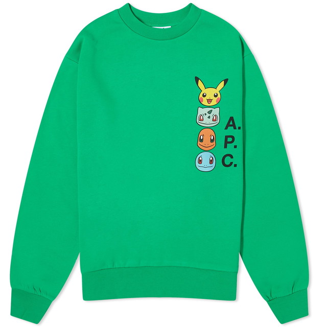 Pulóver A.P.C. Pokémon x The Crewneck Zöld | COGVF-F27861-KAA