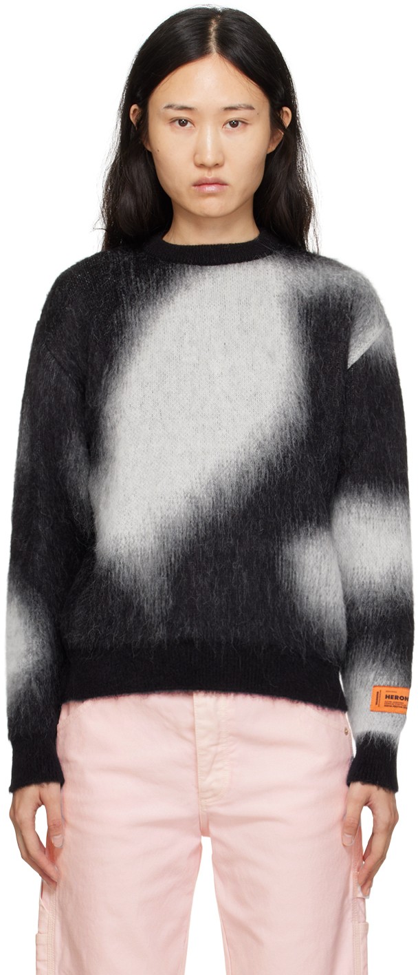 Pulóver HERON PRESTON Aop Sweater Fekete | HWHE016F23KNI0011001, 0