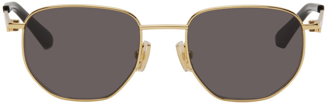 Napszemüveg Bottega Veneta Split Oval Metal Sunglasses Bézs | BV1301S