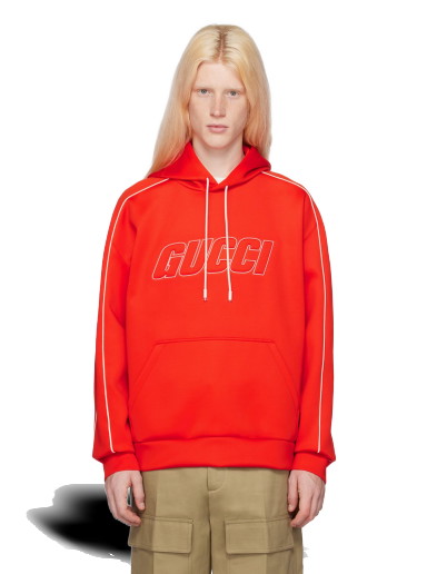 Sweatshirt Gucci Embossed Hoodie 
Piros | 768498 XJF38