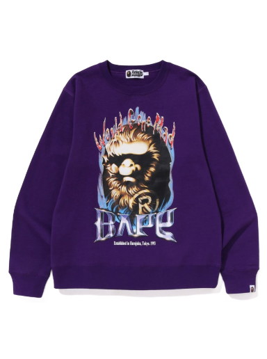 Pulóver BAPE Ape Head Graphic Crewneck Orgona | 1J30-113-014