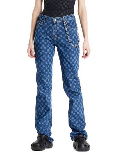 Farmer MISBHV Monogram Denim High Waisted Trousers Kék | 3021W245