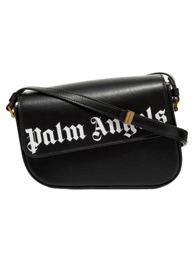 Válltáskák Palm Angels Logo Shoulder Crash Bag Fekete | PWNN004S22LEA0011001