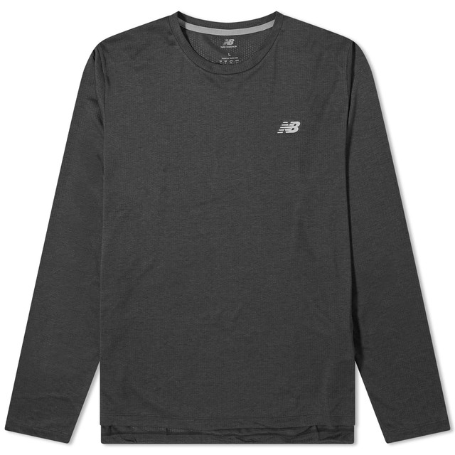 Póló New Balance NB Athletics Run Long Sleeve T-Shirt Fekete | MT41256