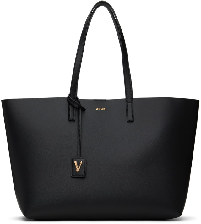 Vászontáskák Versace Virtus Tote Fekete | DBFH818_1A10067_6BE8V