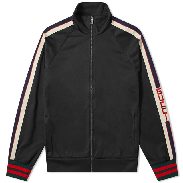 Sweatshirt Gucci Taped Logo Track Jacket Fekete | 474634-X5T39-1008