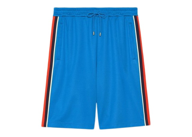 Rövidnadrág Gucci Technical Jersey Shorts Blue Kék | 699599XJEES4658