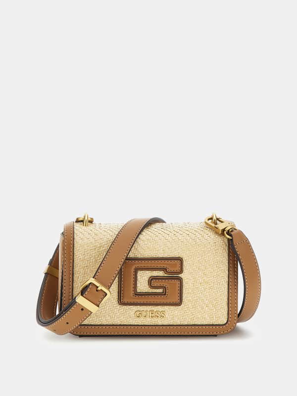 G Status Straw Mini Crossbody Bag