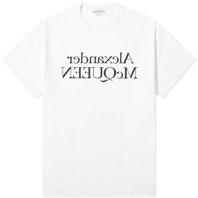 Póló Alexander McQueen Reflected Foil Logo T-Shirt Fehér | 781977-QTAAZ-0909